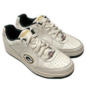 Reebok  Men’s Green Bay Packers Tennis Shoes Rare Vintage White Sneakers Sz 10.5